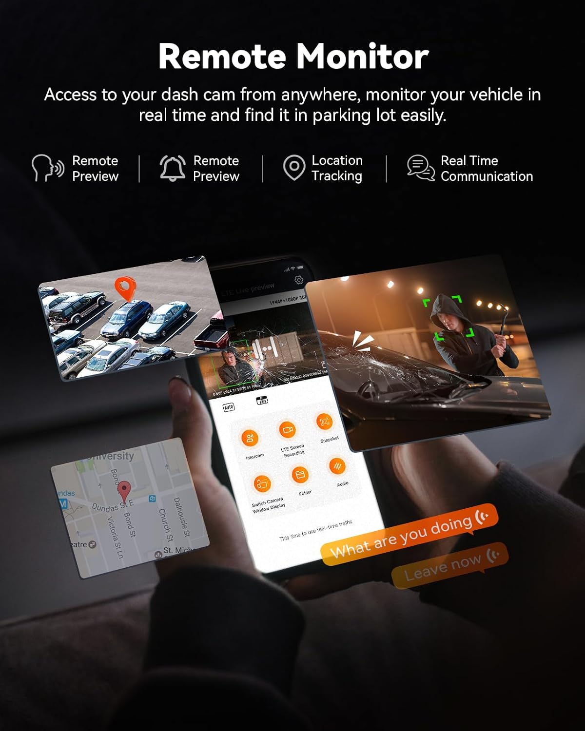 Vantrue E360 ACE 5.2K 360° Panoramic WiFi Dash Cam, Handheld Camera, STARVIS 2, HDR, IR Night Vision, Front Rear Inside Dashcam, Voice/Touch Control, GPS, 24/7 Buffered Parking Mode, Support 512GB Max