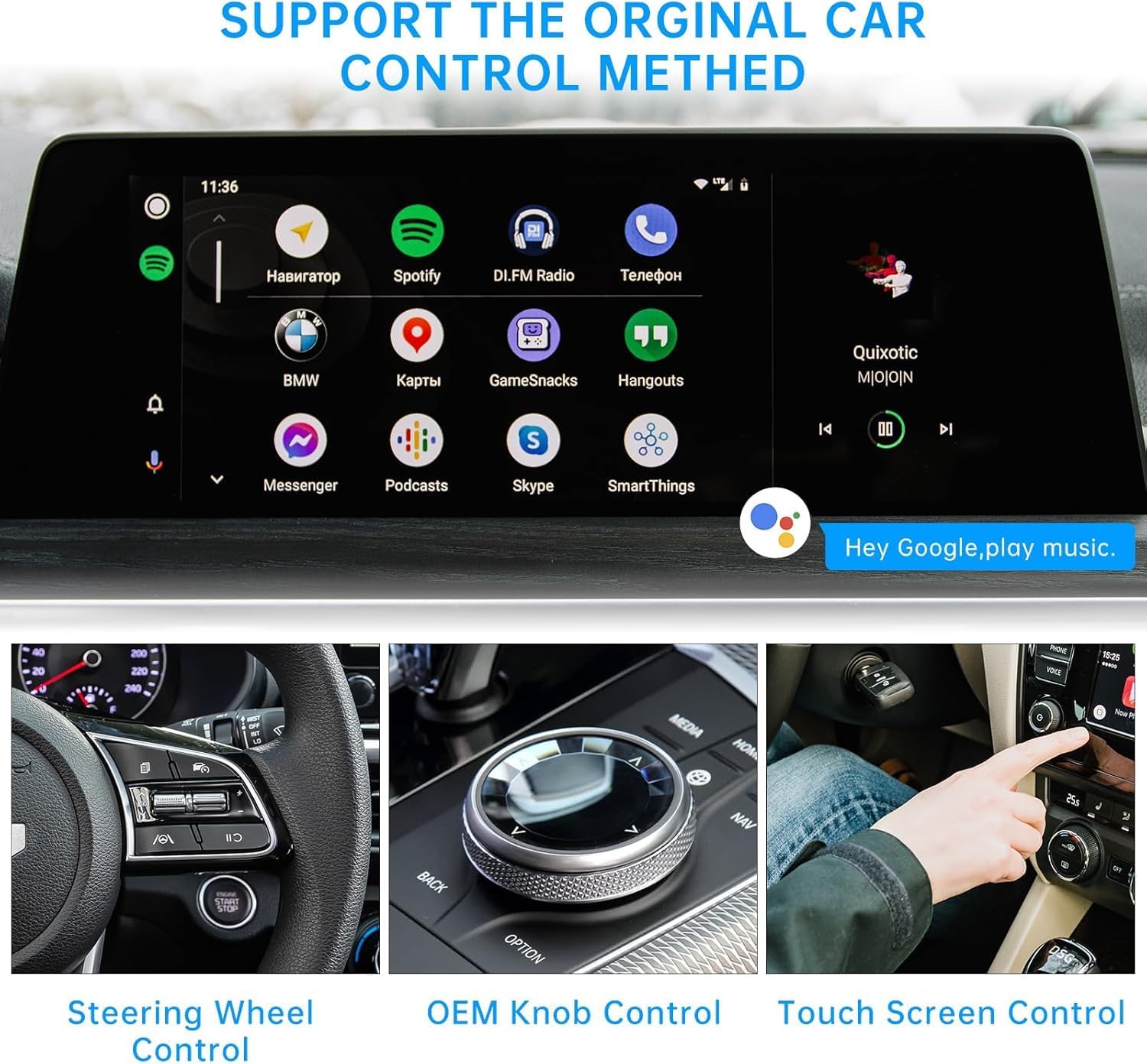 Wireless Android Auto Car Adapter, Plug & Play Dongle For Phones Fit 2015 And Above Cars Converts Wired To