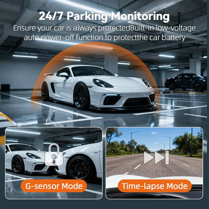 JIMIMAX 4K 3 Channel Dash Cam, 4K+1080P+1080P Front Inside and Rear Cameras, 5.8GHz WiFi 45MB/s Download, Dash Camera for Cars with 3.16" IPS Screen for Parking Monitor, G Sensor -128GB Card Included