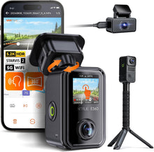Vantrue E360 ACE 5.2K 360° Panoramic WiFi Dash Cam, Handheld Camera, STARVIS 2, HDR, IR Night Vision, Front Rear Inside Dashcam, Voice/Touch Control, GPS, 24/7 Buffered Parking Mode, Support 512GB Max