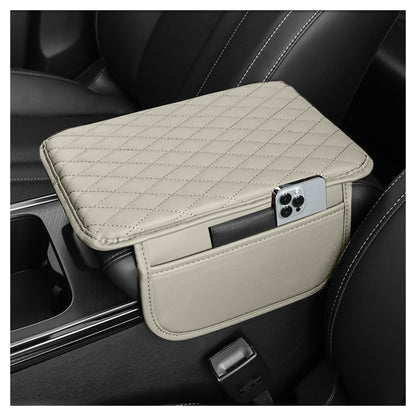 Upgraded Car Center Console Cover,Microfiber Leather Car Armrest Cover Cushion with 2 Storage Bags,Car Armrest Storage Box Car Interior Accessories for Most Vehicles (Black)