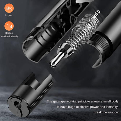 2 Pack Car Safety Hammer, Emergency Escape Tool One Second Window Breaker, Cutter Car Glass Breaker Life-Saving Emergency Artifact (Black)
