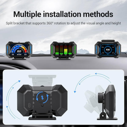 Car HUD Head Up Display OBD Gauge Multifunctional Digital Gauge Multi-Function Digital GPS Car Speedometer Slope Meter Universal