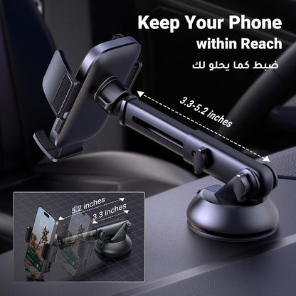 UGREEN Car Phone Holder Car Mount, [Upgraded 4-in-1 Dashboard/Air Vent/Windscreen], [One-button Release], Metal Hook Mobile Holder, Fit for iPhone 17/16/15/14, Samsung S25/24/23, 4.7-7.2" Accessories