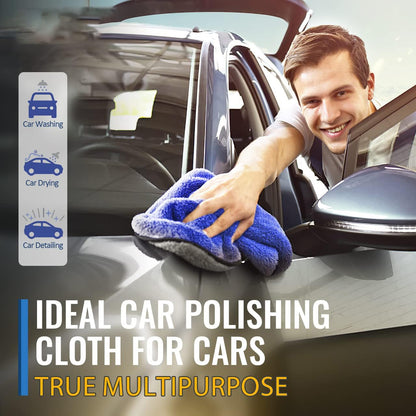 Microfiber Towels for Cars Wash Drying Thick Plush Cleaning Cloth Auto Detailing Super Absorbent for Interior & Exterior Lint Free, Streak Free, 11.8" X 11.8", 800 GSM, Pack of 8