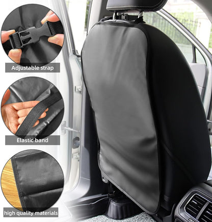 2Pcs Back Seat Protector For Car, Car Kick Mats, Waterproof Protection From Dirt, Vehicle Kids Safety Accessories, Universal Fit Automotive Interior Protectors (Black)