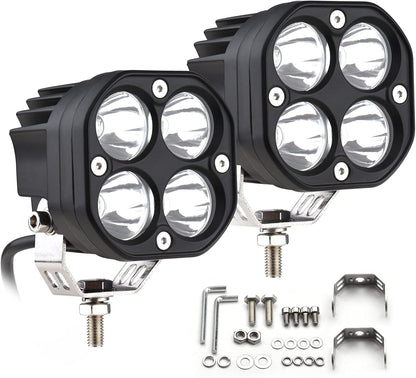شريط إضاءة LED أضواء ضباب للقيادة قطعتين LED مصابيح قيادة مقاومة للماء IP68 مصباح عمل إضاءة للطرق الوعرة للشاحنة ATV UTV SUV قارب شاحنات دراجة نارية جرار
