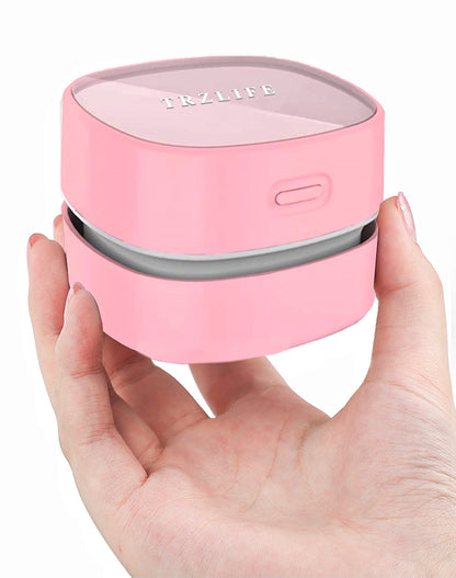 TRZLIFE Desk Vacuum Cleaner, Mini Table Vacuum Improved Details AA Batteries Cordless Vac Sucks up Tiny Items Crumbs for Desktop Drawer Countertop Perfect Valentine's Day gift