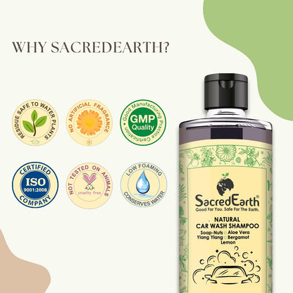 Natural Car Wash Shampoo, Better Shine After Wax, 10X Finish, High Foaming Formula, Concentrate Liquid For Spot Free Cleaning 500 Ml