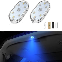 سلفار مصابيح LED للسيارة، مصابيح LED داخلية صغيرة محمولة تعمل باللمس مع 6 خرزات مصباح LED ساطعة، اضاءة قابلة لاعادة الشحن بمنفذ USB، مصباح طوارئ للسيارة (ضوء ازرق)