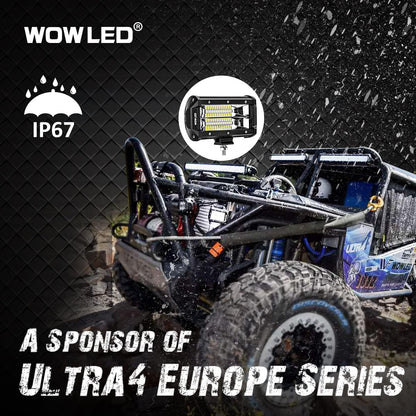 LED Work Light Bars, 2x 5 Inch 36W 10800Lumens Two Rows Upgrade Off Road Lights Light Bar, IP67 Offroad Driving Lamp Bar for Car Camp Truck UTE 4x4 12V 24V