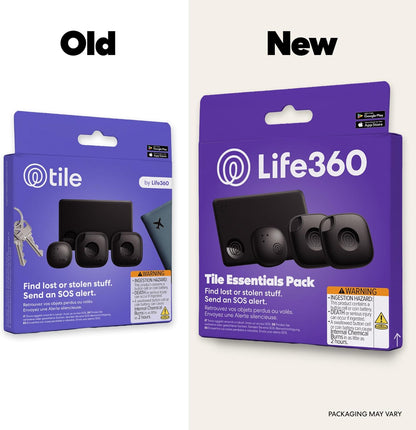 Tile by Life360 Essentials - Bluetooth Trackers & Item Locators for Keys, Wallets, Remotes & More; Easily Find All Your Things. Both iOS and Android Compatible. 4-Pack (Mates/Slim/Sticker)