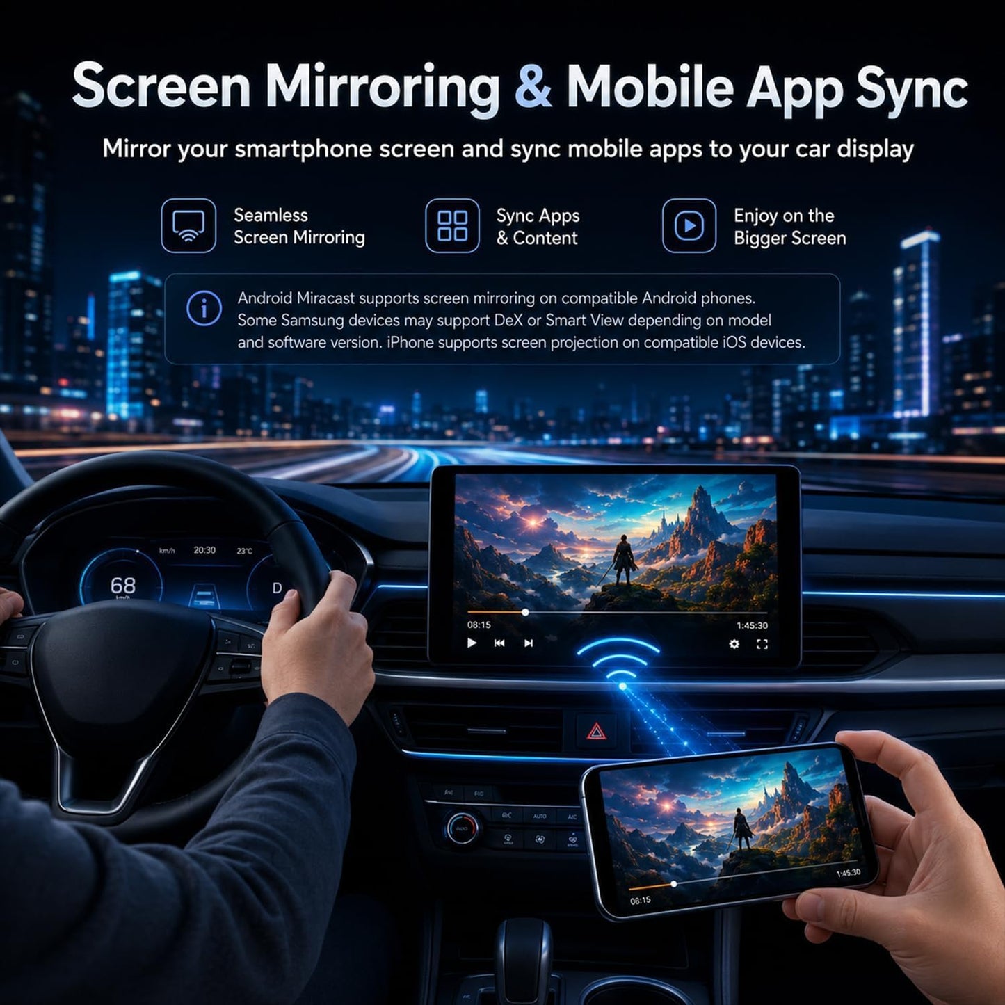 4 in 1 Wireless CarPlay Adapter, For Factory Wired CarPlay Cars, 5.8Ghz Stable, Screen Mirroring, Android Auto, Bluetooth Calling, Universal for iPhone Android (black white)