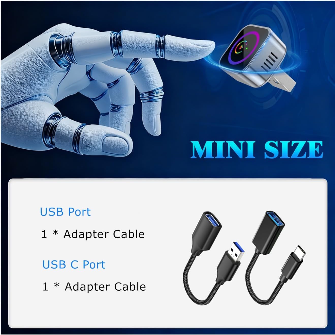 2 in 1 Wireless CarPlay & Android Auto Adapter, Mini Body Built-in Heat Dissipation Chip, Long-Lasting Stability Without Lag, Apple Android Plug Play (Colorful, CarPlay)