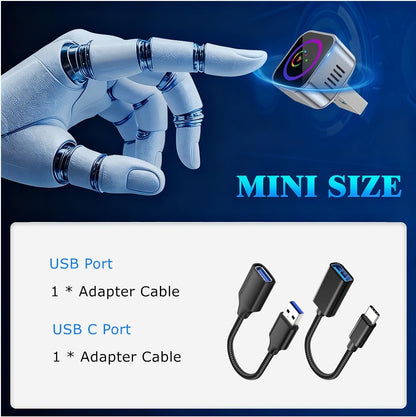 2 in 1 Wireless CarPlay & Android Auto Adapter, Mini Body Built-in Heat Dissipation Chip, Long-Lasting Stability Without Lag, Apple Android Plug Play (Colorful, CarPlay)