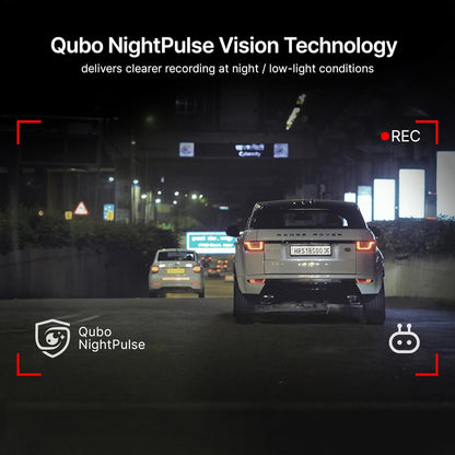 Qubo Car Dash Camera Pro X from Hero Group | 2MP FHD 1080p | Made in India Dashcam | Super Capacitor | WiFi | with Emergency Recording | Easy DIY Set Up | Up to 1TB SD Card Supported | (Space Grey)
