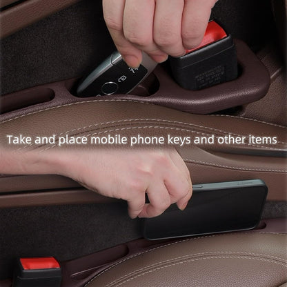2 Pack Car Seat Gap Filler Organizer - Universal Storage Pockets for Cars/SUVs/Trucks | EVA Gap Stopper Prevents Phone/Keys from Falling | Stylish Car Interior Accessories (black)