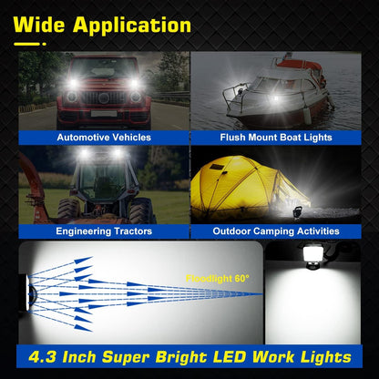 27W Portable LED Work Light Flood Lamp with Magnetic Base for Car, Off-road, Truck, Boat, Tractor, Truck, Engineering Vehicle, Maintenance, Camping Light DC 9-32V