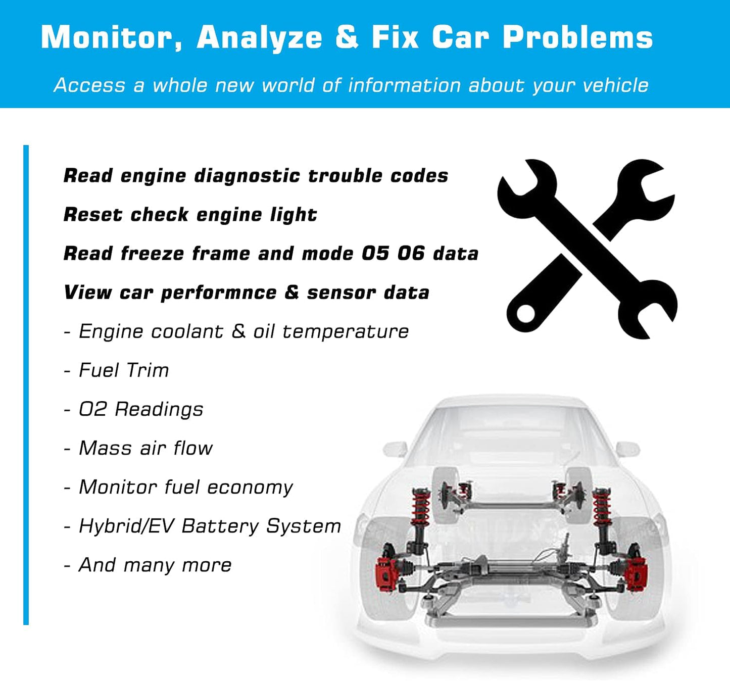 فيبيك ميني واي فاي OBD2 ماسح ضوئي متوافق مع iOS وأندرويد، ماسح ضوئي OBD II للسيارة