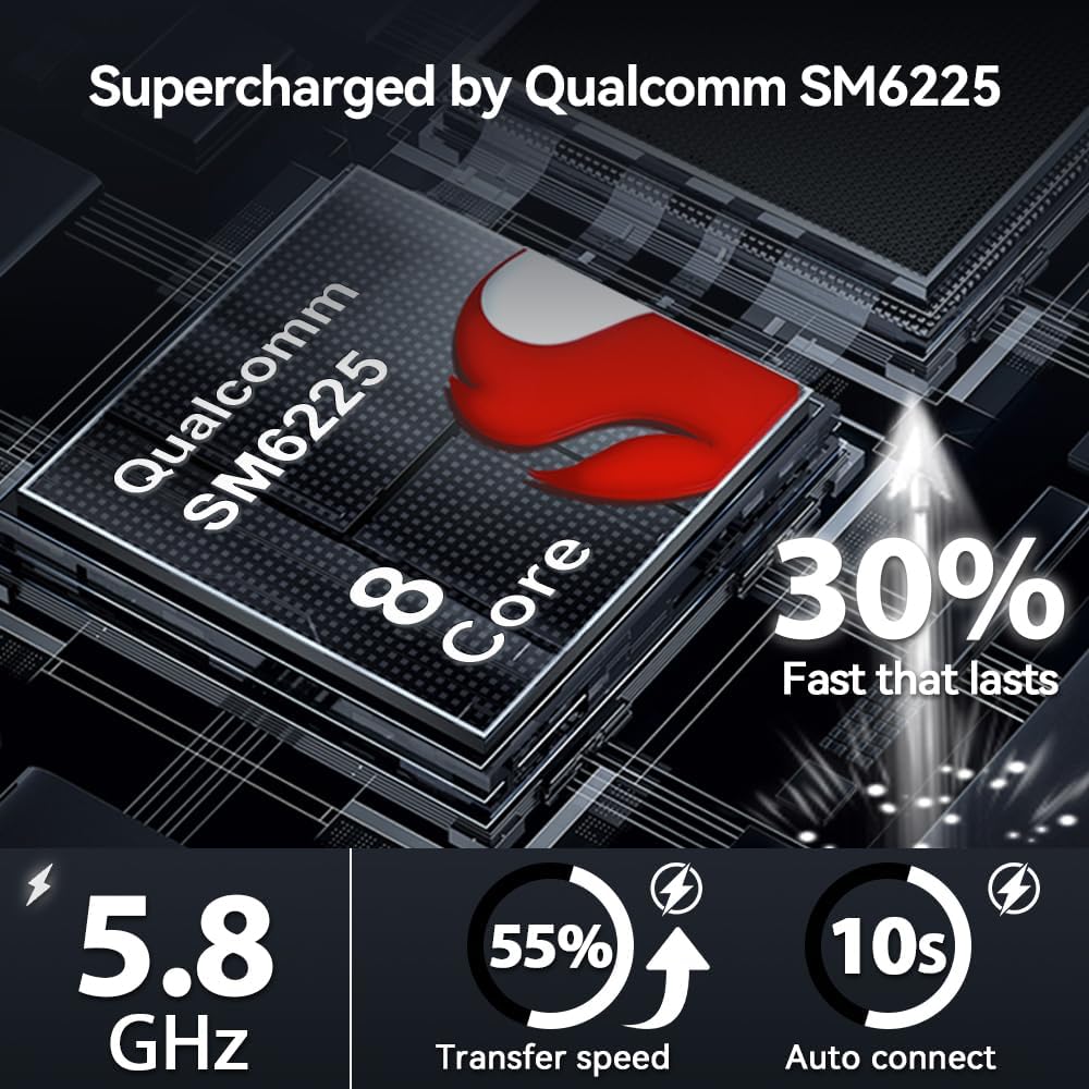 جهاز اندرويد 13 ايه اي بوكس اصدار LED من كارلينكيت، كوالكوم 8 نواة، 8+128GB، محول 3 في 1 مع شبكة 4G خلوية، بث فيديو، جوجل بلاي مدمج، مناسب فقط لسيارات كاربلاي السلكية في المصنع