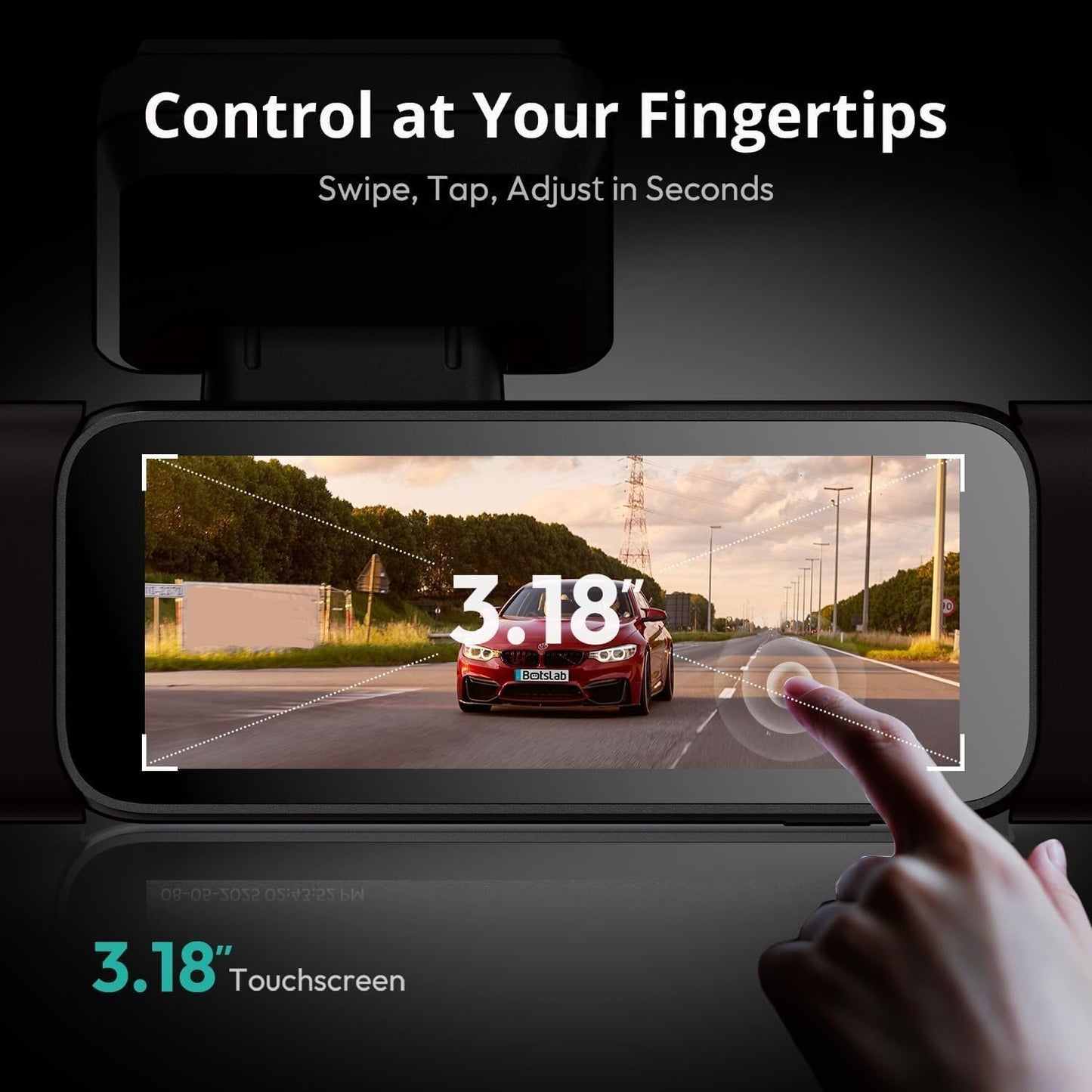 Botslab 3K 4 Channel Dash Cam,560°All-Sides View,Front and Rear Inside Car Camera with 3.18”Touch Screen,Dash Camera 24/7 Parking Mode,Built-in GPS 5.8G WiFi Night Vision Voice Control,Free 128GB Card