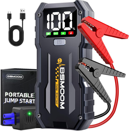 5000A Car Jump Starter Battery Pack (up to 10.0L Gas and 8.0L Diesel Engine), 12V Portable Car Battery Booster with 2.7" Display,USB-C Power Pack,USB QC3.0