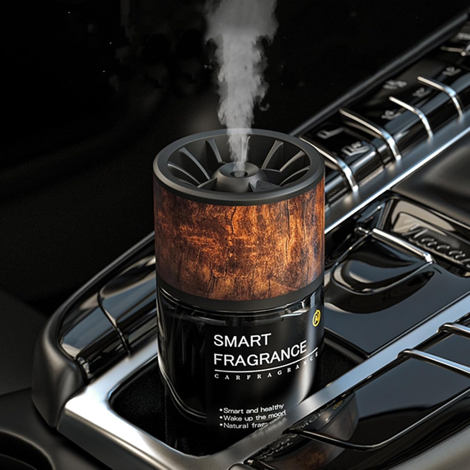 Smart Car Air Freshener Diffuser - Waterless Diffusers for Essential Oils, Ultrasonic Mist Auto On/Off, 3 Adjustable Modes, 160 ML Long Lasting 3 Months, Luxury Natural Cologne for Car, Office