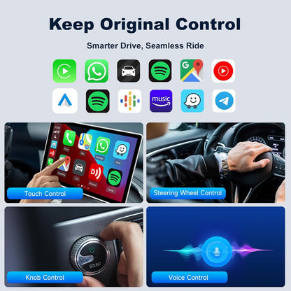 Carlinkit Mini Ultra Wireless CarPlay & Android Car Adapter, Convert Factory Wired to Wireless, USB-A/USB-C Fast Connection for iOS 10+ & Android 11+, Plug & Play Car Play