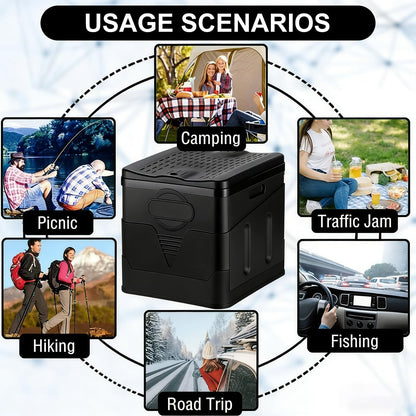 Portable Foldable Car Toilet, Collapsible Camping Porta Potty with Waste Bags& Lid, Outdoor Emergency Commode&Trash Can&Stool for Adults & Kids, Easy Setup for Hiking Fishing Travel Traffic Jams Trips