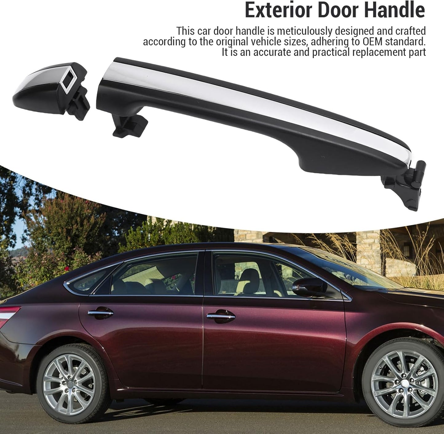 Ejoyous Car Exterior Door Handle, Fits Avalon 2013-2018/Venza 2009-2013, ABS Material Installation, OEM Standard Precision Crafted Durable, with Cover (Rear Right 15152062)