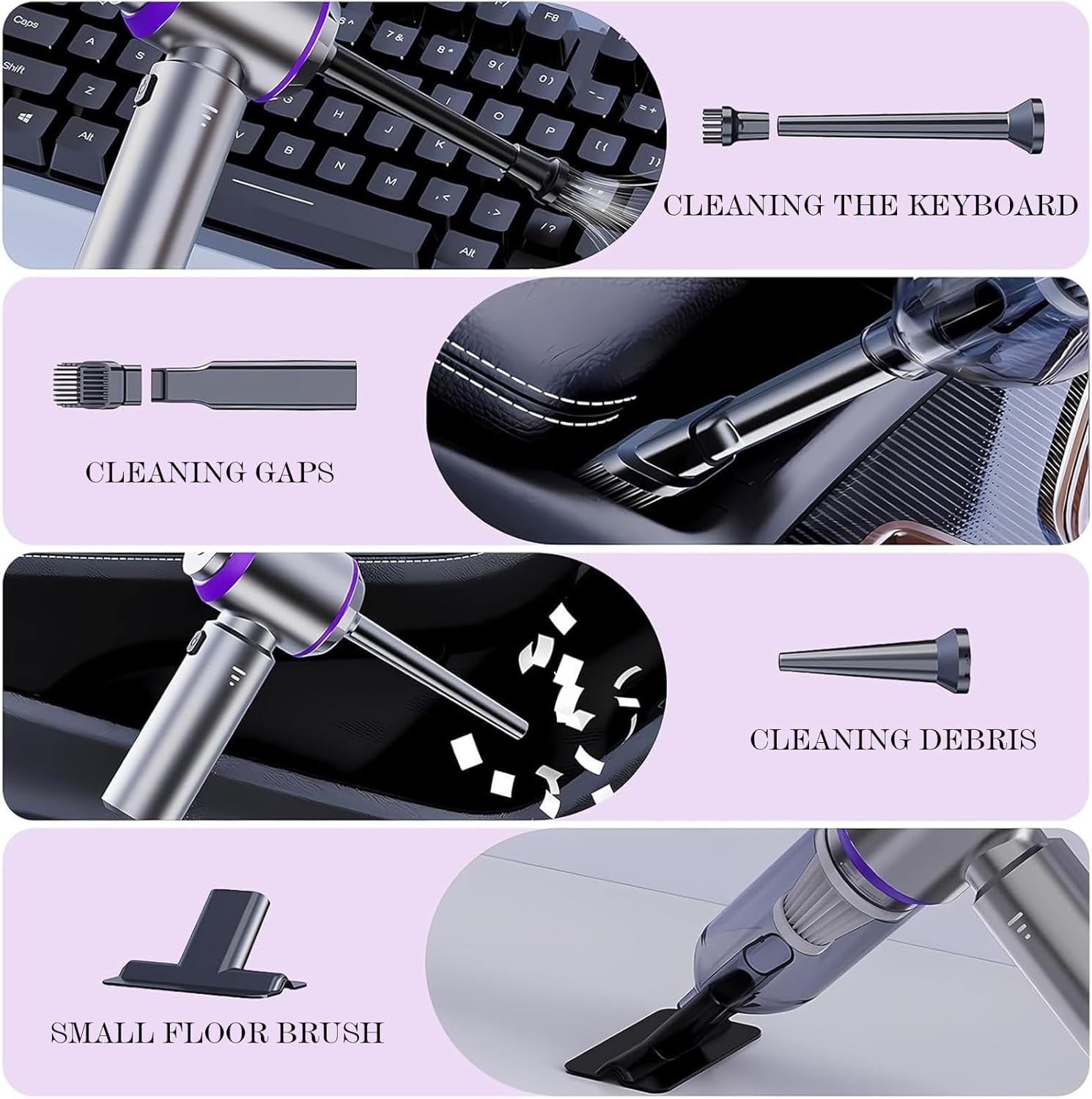 Handheld Car Vacuum Cleaner Cordless，19000PA High Power Car Vacuum Cleaner and Air Duster, 3-in-1 Portable Mini Car Vacuum Cleaner, 120W High Power Hand Held Vacuum for Car, Home, Office, Pet