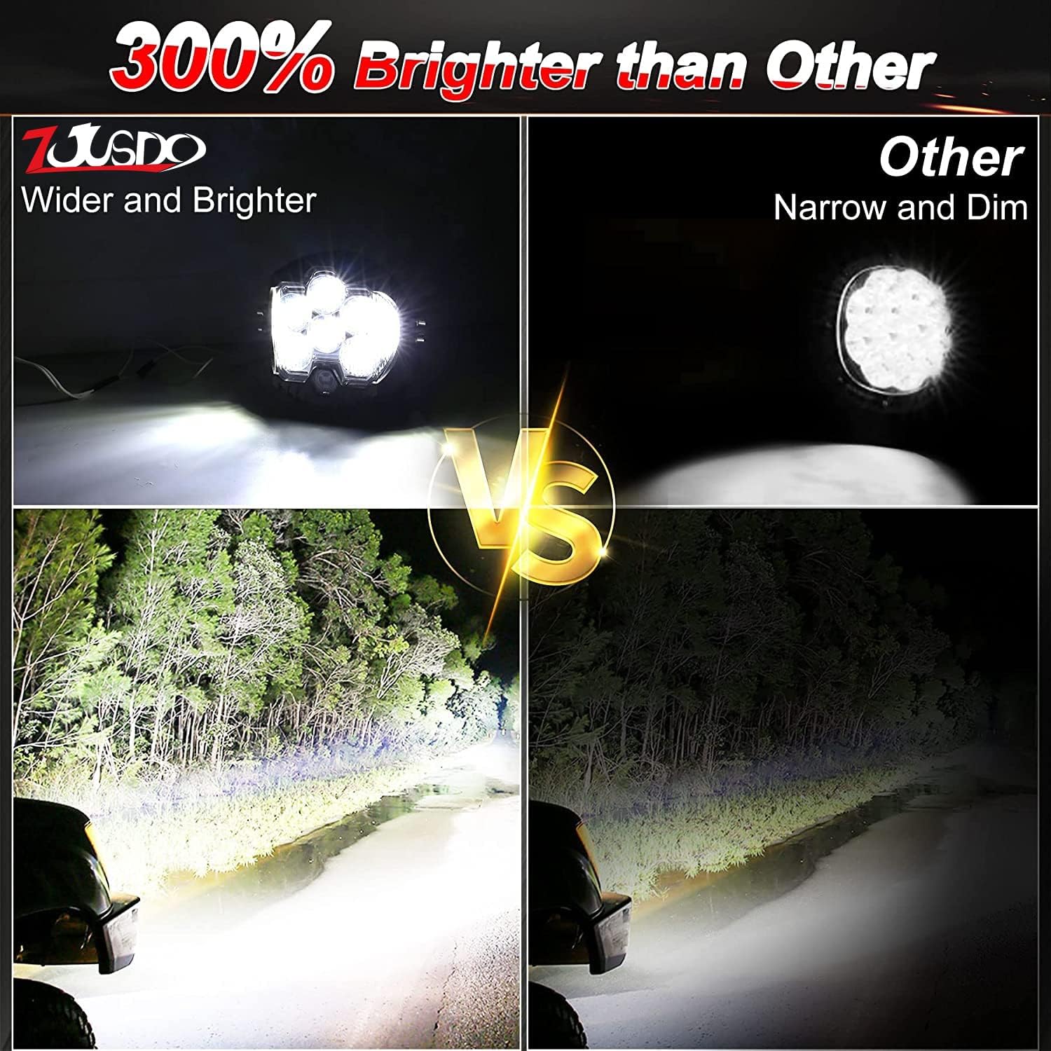 مصباح LED للطرق الوعرة مقاس 5 انش، مقاوم للماء بتصنيف IP67 لمقاومة المياه والغبار مع ضوء كهرماني دي ار ال للسيارات والشاحنات والجرار 4×4 وسيارات الدفع الرباعي وايه تي في والقارب، عبوة من قطعة