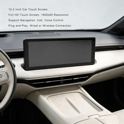 Denash 10.2" Car Play Screen for Car, Wireless Play & Android Auto Touchscreen Display, Voice Control GPS Navigation Bluetooth FM and Hands-Free Calling (Desktop + Suction Cup)