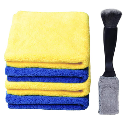 Microfiber Cleaning Cloth for Househould, Car Cleaning Cloth, Car Cleaning Tools, Soft Reusable, Thickended Versatile Cloth 600gsm, 2pcs 30X30CM, 2pcs 30X60CM Car Polishing Drying Cloth (G-01)