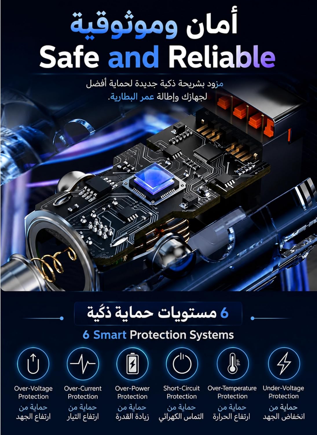 فيليبس شاحن سيارة USB نوع سي 60 واط بمنفذين مع كيبل USB-C بطول 1 متر، شحن سريع، حماية ذكية، لايفون وسامسونج وايباد والتابلت، DLP5522CC/00