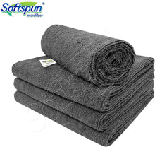 قماش مايكروفايبر سوفتسبون - 4 قطع - 40×40 سم - 340 غرام لكل متر مربع رمادي - مناشف مايكروفايبر متعددة الاغراض سميكة خالية من الوبر والبقع - مناشف مايكروفايبر للسيارات والدراجات لتنظيف وتلميع وغسيل