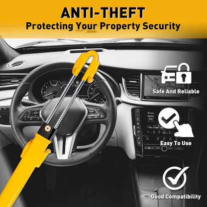 CARTMAN Heavy Duty Steering Wheel Lock Anti-Theft Car Device Security Car Lock Great Deterrent Adjustable Antitheft Locking Devices for Vehicle Truck with 3 Keys