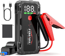 FOWAWU 22800mAh 6000A Peak Jump Starter for 12V Vehicles (10L Petrol / 8L Diesel) and Moto, Car Battery Jump Starter Power Pack with Smart Jumper, 5 * 3.5 CM Large Screen and LED Torch