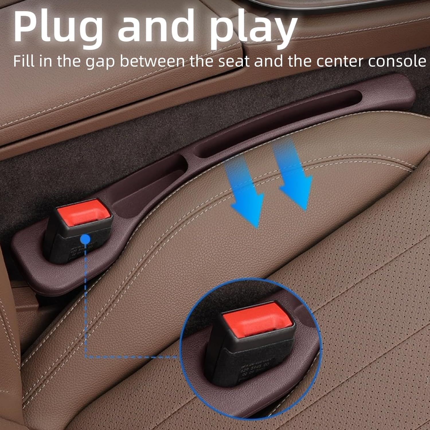 2 Pack Car Seat Gap Filler Organizer - Universal Storage Pockets for Cars/SUVs/Trucks | EVA Gap Stopper Prevents Phone/Keys from Falling | Stylish Car Interior Accessories (black)