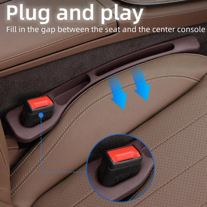 2 Pack Car Seat Gap Filler Organizer - Universal Storage Pockets for Cars/SUVs/Trucks | EVA Gap Stopper Prevents Phone/Keys from Falling | Stylish Car Interior Accessories (black)