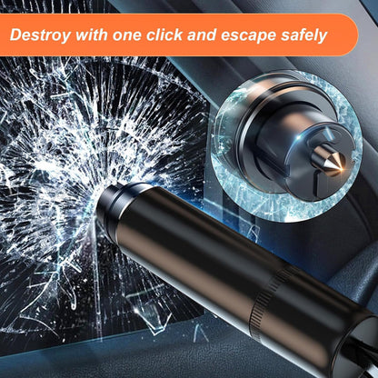2 Pack Car Safety Hammer, Emergency Escape Tool One Second Window Breaker, Cutter Car Glass Breaker Life-Saving Emergency Artifact (Black)