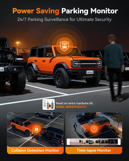 WOLFBOX X5 New 3 Channel 4K HDR Dash Cam, STARVIS 2 IMX678,4K+2.5K+1080P Front and Rear Inside Car Camera with 128GB Card, Voice Control, 5.8GHz WiFi GPS, Touch Screen, Digital Signal, Support 512GB