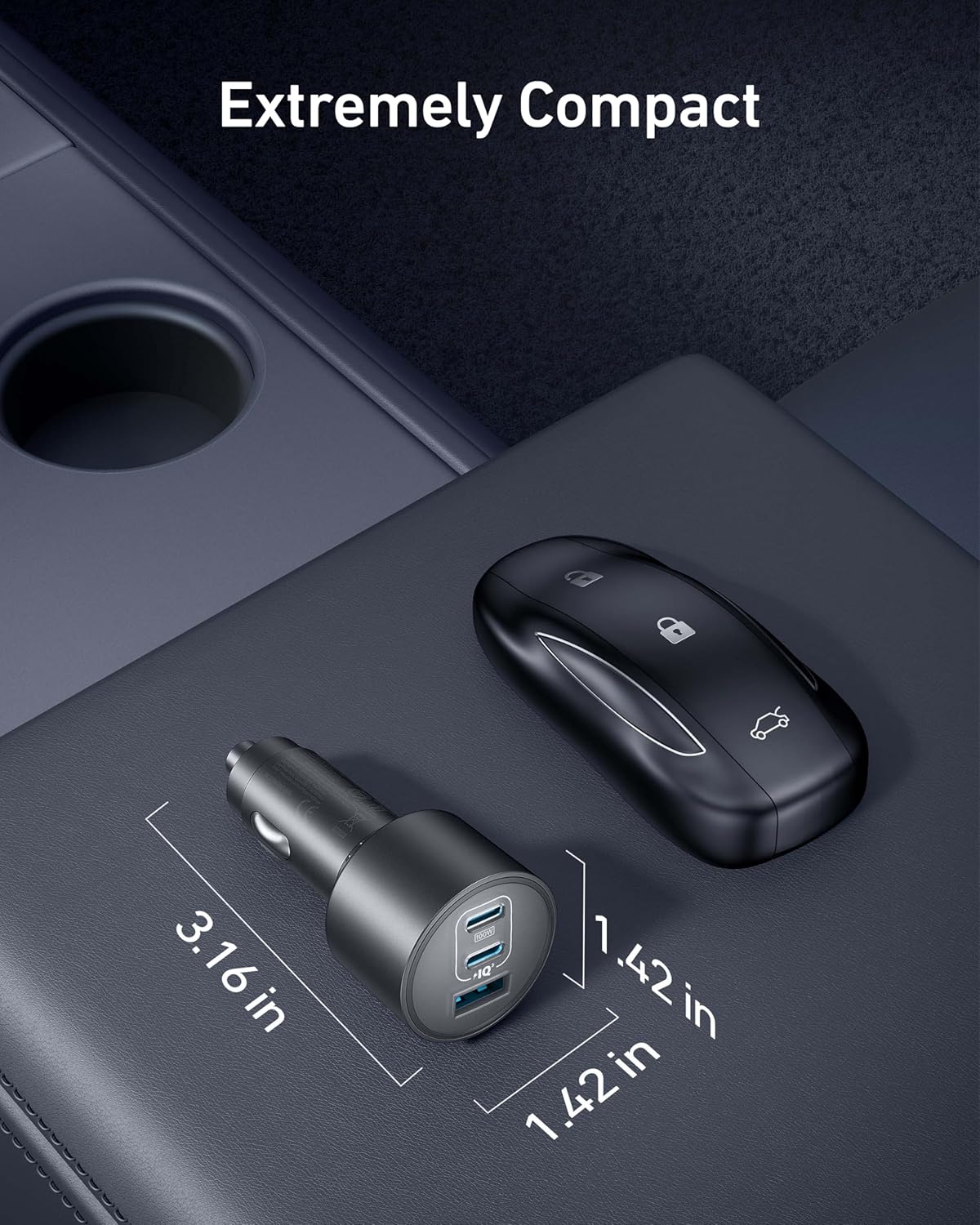 Anker Car Charger, 167.5W Max 3-Port Car Charger Adapter, USB-C Car Adapter for MacBook Pro/Air, iPhone 17/16 Series, Samsung S26/ S25/ S24, iPad, Huawei, Xiaomi, Vivo, Oppo(USB-C to C Cable Included)