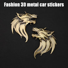 Bukela 3D Metal Car Stickers,Wolf Head Decals Emblem,Car Motorcycles Styling Emblem (Bronze)