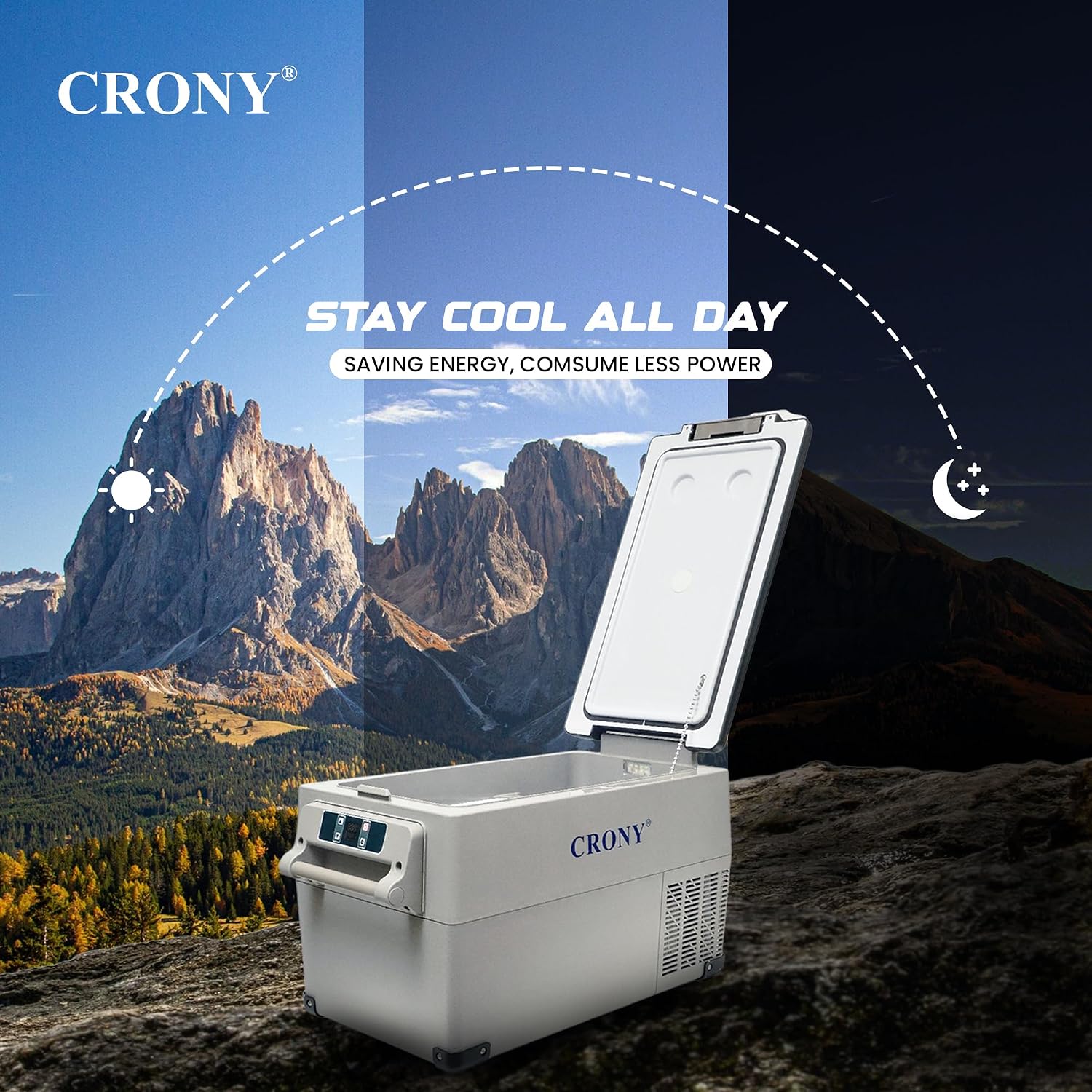 CRONY Car Refrigerator 35L Mini Fridge Freezer Portable Car Fridge for RV Camper Truck Jeep SUV Van Boat Camping Tailgating Road Trip Outdoor Travel -20°C to 20°C CF35