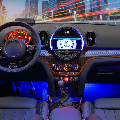 Nilight 4PCS 48 LEDs USB Interior Lights DC 5V Multicolor Music Car Strip Light Under Dash Lighting Kit with Sound Active Function and Wireless Remote Control, 2 Years Warranty