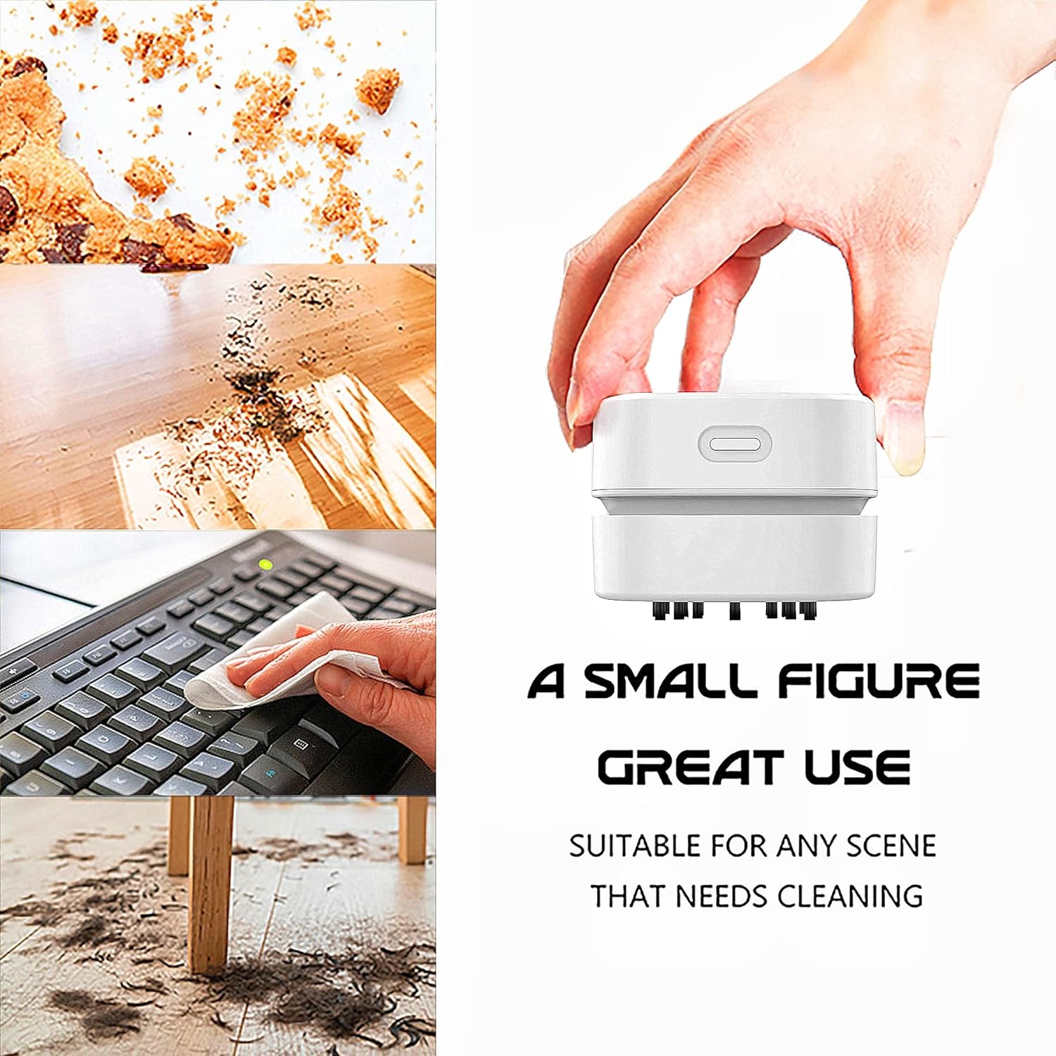 TRZLIFE Desk Vacuum Cleaner, Mini Table Vacuum Improved Details AA Batteries Cordless Vac Sucks up Tiny Items Crumbs for Desktop Drawer Countertop Perfect Valentine's Day gift