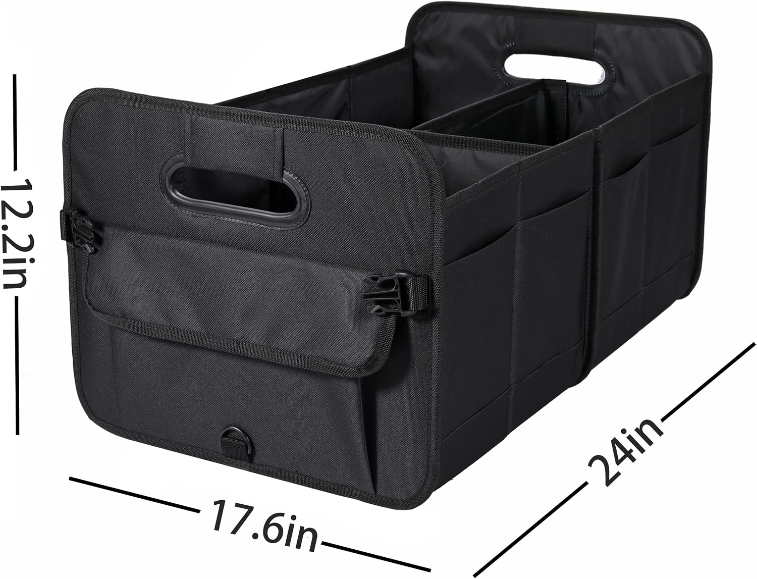 AOKJOY Car Trunk Organizer Car Storage Organizer Collapsible Multi Compartment Car Organizer Adjustable Straps Car Organizer for SUV(Black)