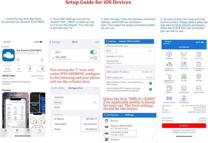 فيبيك ميني واي فاي OBD2 ماسح ضوئي متوافق مع iOS وأندرويد، ماسح ضوئي OBD II للسيارة