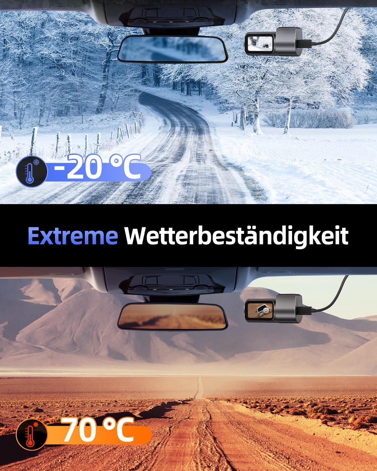 Dash Cam Front 4K - 1.5" IPS Display & 5G WiFi & 64G Card, 360° Rotation Mini Dashcam, Car Camera with WDR Night Vision, 24H Parking Mode, G-Sensor, Loop Recording,170° Angle, Dash Camera for Cars DE